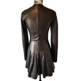SLY010 Black Leather Dress Size 38 IT / XS