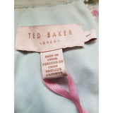 Ted Bakee Pale Green Floral Print Long  Dress Size  1 / 8