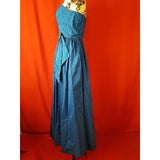 Katerina Blue Maxi Ocassion 100% Silk Dress with Scarf Size 10
