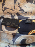 Gianni Versace Barocco Print Pleated Silk Skirt 2018 Collection Size 46 IT 14 UK