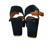 Chie Minara Women's Dark Green Velour Heels Sandals Size 5/ 38