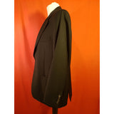 Canali Black Wool Jacket Blazer Size 60R