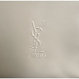 Genuine YSL Beaute Pouch Makeup Cosmetic Bag Finish Tan Beige Toiletry 8x6in