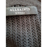 Allsaints Women's Misha Black Net Long Open Front Cardigan Size XS RRP£159.