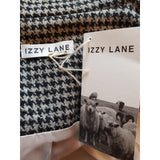 Izzy Lane Women's Black Grey Check Wool Jacket Size S