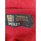 John Smedley Burgundy Wool Cashmere Jumper Size XL.