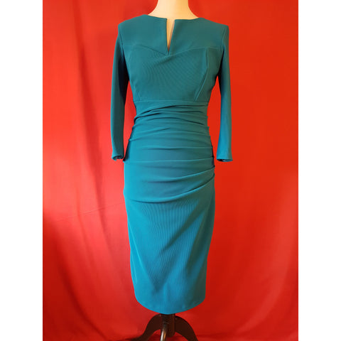 Diva Catwalk Blue Ubrique Keyhole Pencil Dress Size L