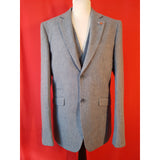 House of Cavani Men's Light Blue 3 Piece Wool Blend Suit Size UK 34R EU 44R.