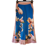 Ted Baker Blue Pink Floral Wide Leg Trousers Size 1 / 8 UK