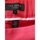 Ted Baker Red Tapered Trousers with Cuffed, Size 1 / 8