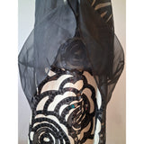 Betty Jackson Black Womens 100% Silk Floral Embroidered Party Dress UK 10
