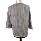 Seasalt Cornwall Blue Cotton Top Blouse with Pockets Size 12