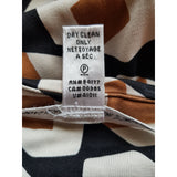 DIANE Von FURSTENBERG Black White Brown Wrap Dress Size 6 / S