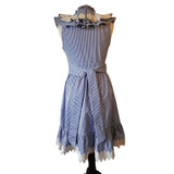 Ted Baker Blue & White Striped Halterneck Cotton Dress Size 2 / 10 UK