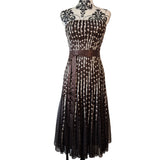 Phase Eight Printed Strapless Pleated Dress with Cream Silk Bolero Size 8
