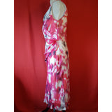 Damsel in a dress Red White Grey 100% Silk Dress Size 12