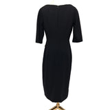 Paddy Campbell Black Dress White Rose Embellished Size 10