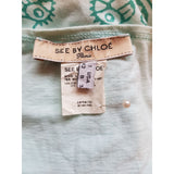 See By Chloe Green Red Women's T-Shirt Size 12