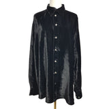 Emporio Armani Men's Black Velour Shirt Size L