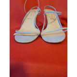 Gina Real Leather Light Blue Heels Sandals, Size 6 1/2.