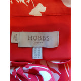 Hobbs Red White Floral Print Long Dress Size 12