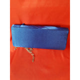 Blue Satin with Flowers Clutch Bag.
