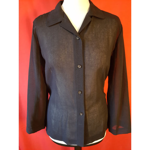 Mr & Mrs MACLEOD Navy Wool Blouse Size 40 FR / 12 UK