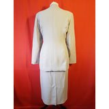 After Six at Ronald Joyce Grey Embroidered Skirt Suit Size 12