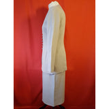 After Six at Ronald Joyce Grey Embroidered Skirt Suit Size 12