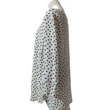 Wallis Women's White Polka Dot Top Blouse Size UK 16