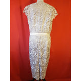Jacques Vert Beige Lace Dress and Cardigan Size 18.