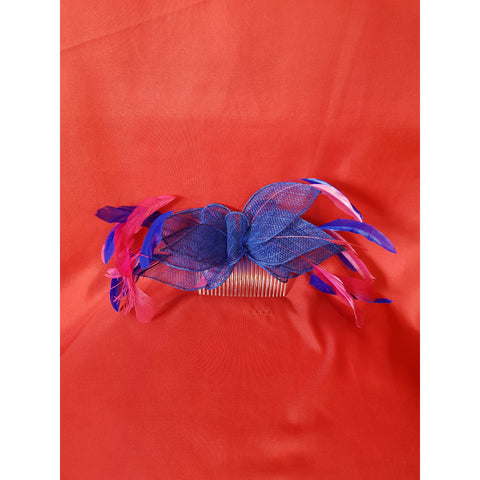 JDesigns Blue Pink Fascinator Comb