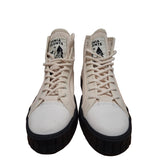 Primury Womens Beige White Canvas Ankle Trainers Size 5 UK 38 EU