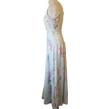 Ted Bakee Pale Green Floral Print Long  Dress Size  1 / 8