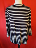 Hobbs Women's Black White Stripe Top Size L