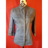 Elie Tahari Navy Blue Women's 3/4 Sleeve Shirt Size S
