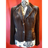 WD NY Women's Brown Velvet Jacket Size 4 / S
