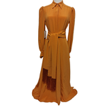 Hillier Bartley Orange Maxi Ocassion Pure Silk Dress Size 8