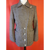Izzy Lane Women's Black Grey Check Wool Jacket Size S