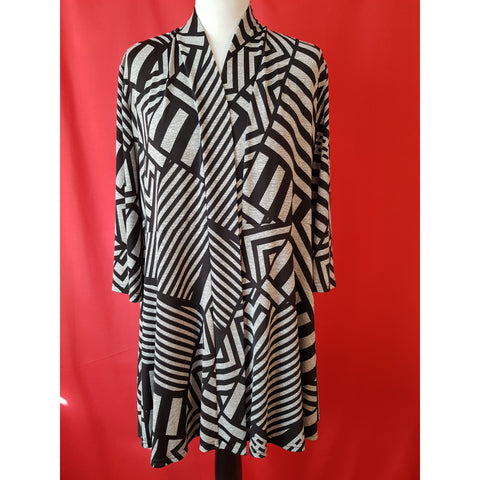 Joseph Ribkoff Women's Black Grey Jersey Tunic Size 18