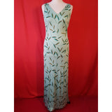 Monsoon Twilight Light Green Long 100% Silk Dress Size 12