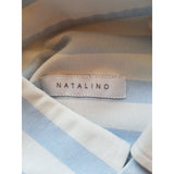 NATALINO Men's White Blue Stripe Shirt Size 39 / 15.5