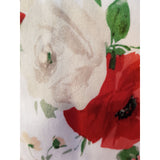 Laura Ashley White Red Green Floral Print Cotton Dress Size 12