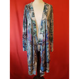 Desigual Women's Floral Print Open Front Long Cardigan Size XL