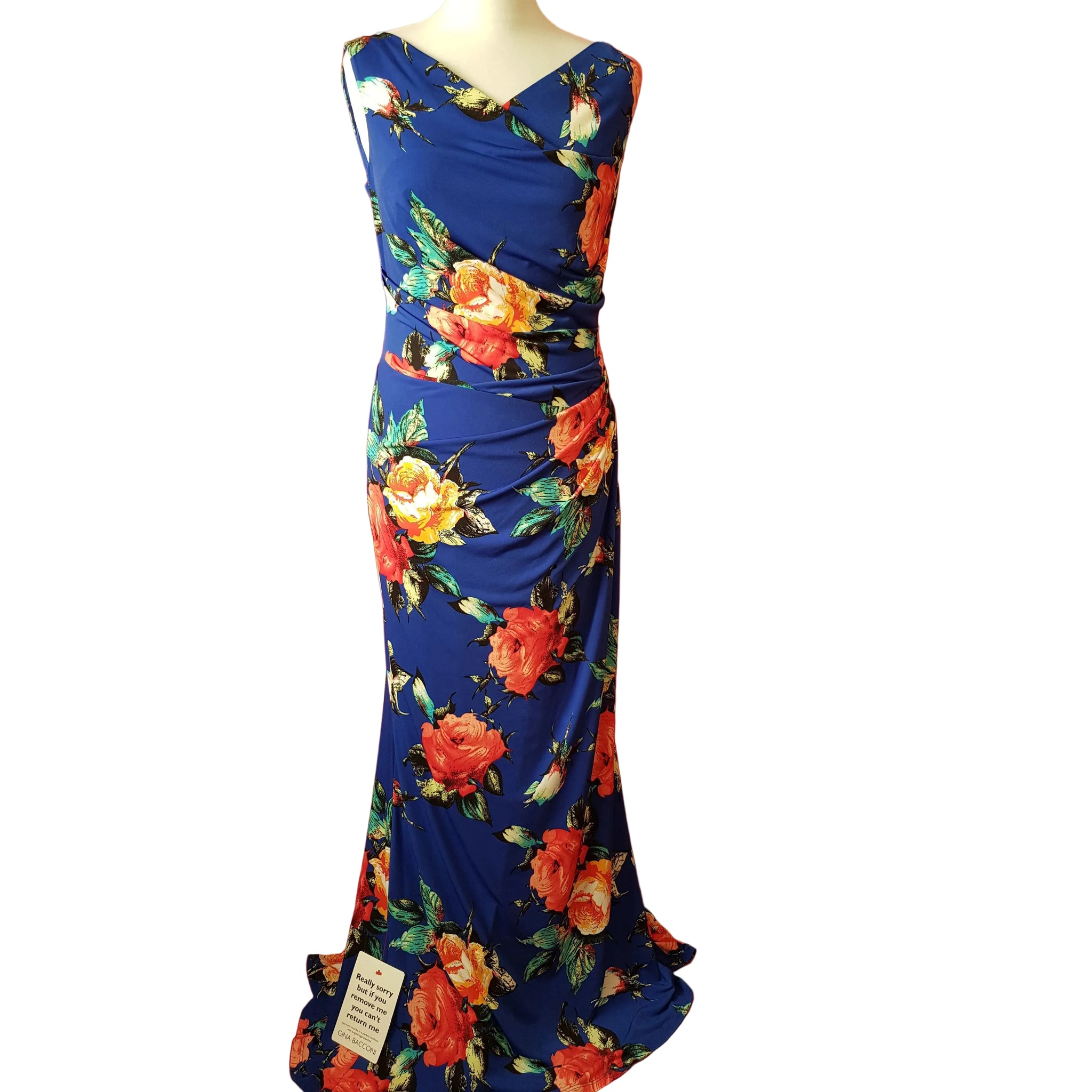 Gina Bacconi Navy Red Floral Print Maxi Dress, Size 12. – Leukaemia &  Myeloma Research UK Online Charity Shop