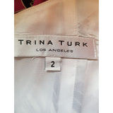 Trina Turk White Black Lilac Cotton Dress Size 2 / XS