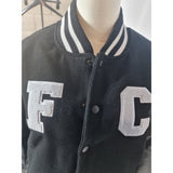 boohooMAN / MAN Men's Black Varsity Letterman Jacket - Size Medium