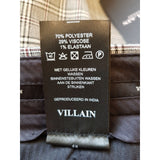 Villain Men's Grey Check Trousers Size 36R