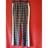 Burberry Navy White 100% Silk Trousers Size 16.