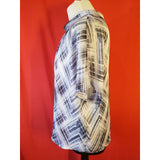 Vince Camuto Women's White Blue Black Blouse Size L